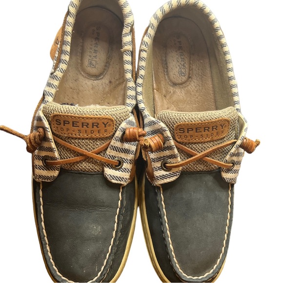 Sperry Top Sider Navy Brown Striped Size 8 Women’s - Picture 2 of 11